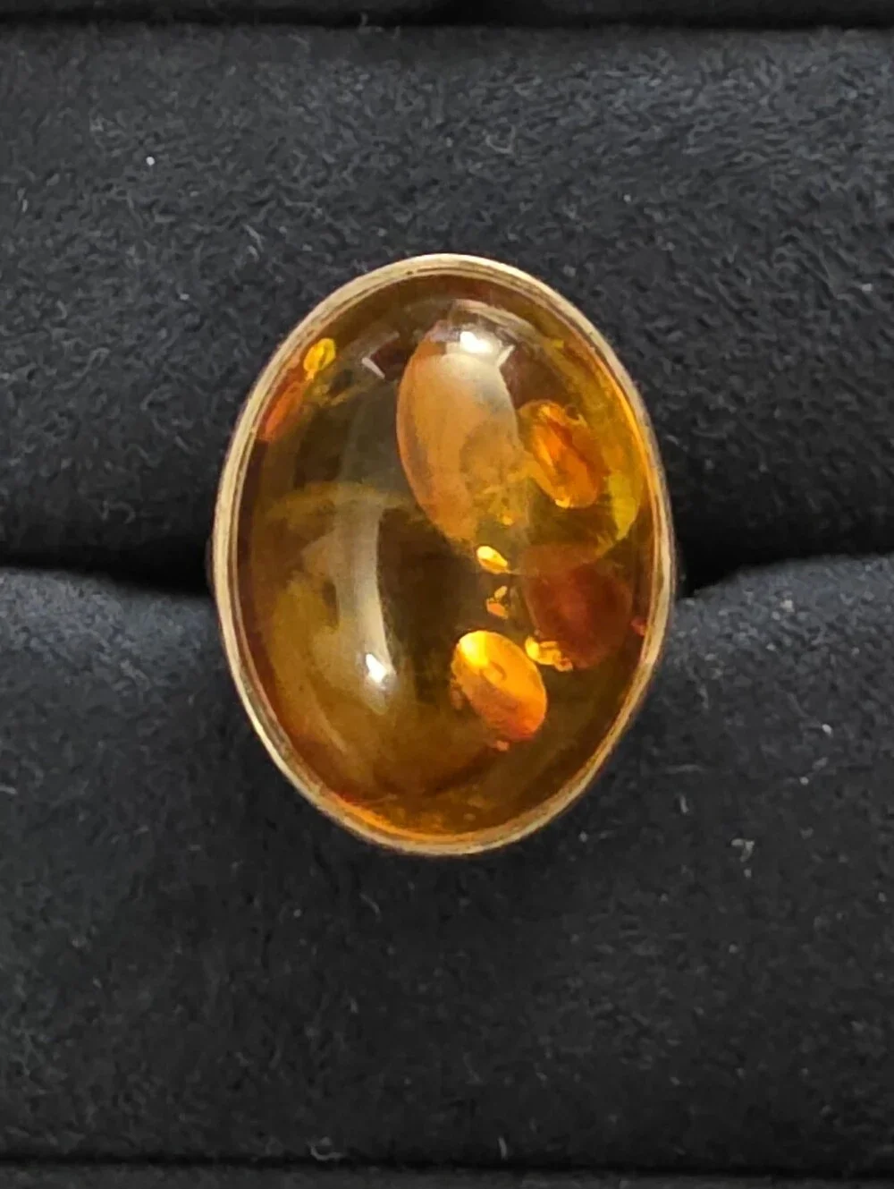 Sterling Silver Amber Ring (Vintage)